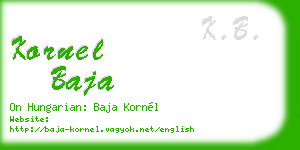 kornel baja business card