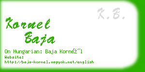 kornel baja business card